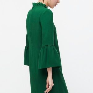 J. Crew Ruffle Neck Shift Dress 365 Crepe Size 8